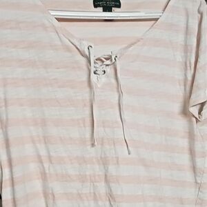 Ralph Lauren Blue Label Pink and White Striped Top